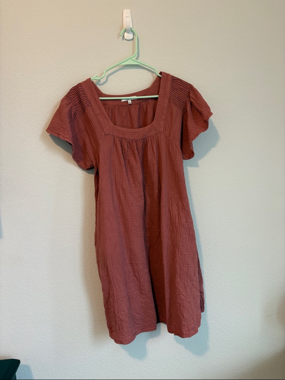 Madewell Rust Red Short Sleeve Mini Dress